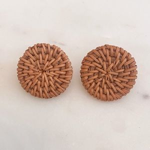 Rattan Disc Earrings